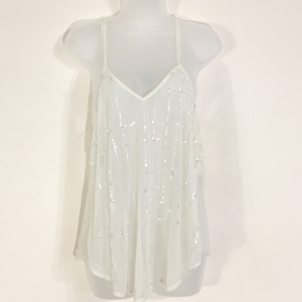 Rue21 Blouse Trasparent Cream Women Size L